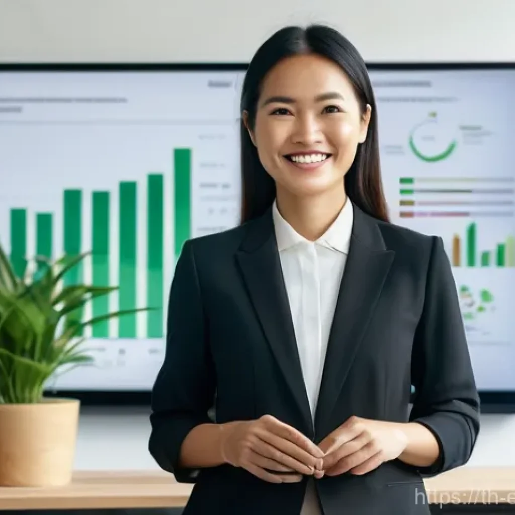 환경보전기술자 자격증 취득의 필요성 - **Prompt 1: A Female Environmental Consultant in a Sustainable Office**
    "A confident Thai female...