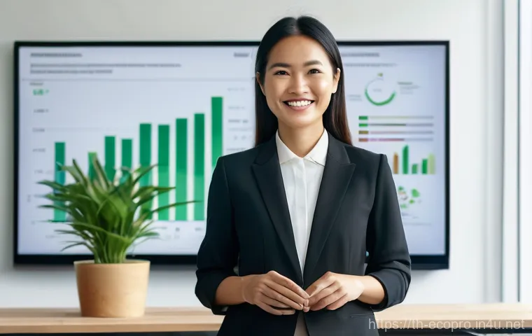 환경보전기술자 자격증 취득의 필요성 - **Prompt 1: A Female Environmental Consultant in a Sustainable Office**
    "A confident Thai female...