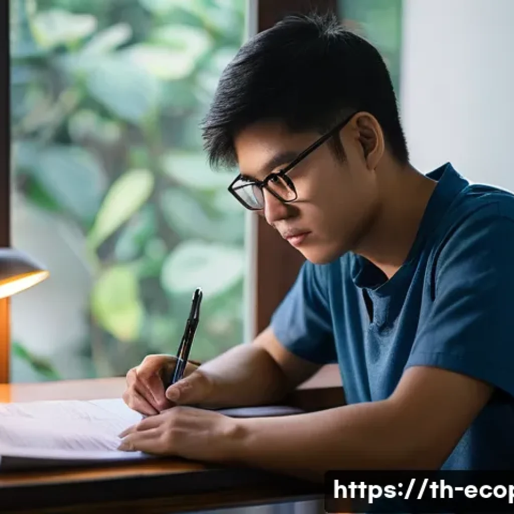 환경보전기술자 시험 준비를 위한 팁 - **Prompt 1: Focused Environmental Engineering Exam Preparation**
    "A young Thai student, in their...