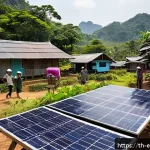 환경보전기술자 이론 학습 - A vibrant community workshop in a Thai village, with local people of various ages participating enth...